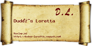 Dudás Loretta névjegykártya